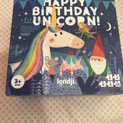 Puzzle set double-sided unicorn theme, like new, 2/4/6/8/10 pieces
