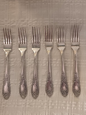 Set of 6 vintage large Shevchenko silver-plated forks like new