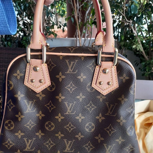 Louis Vuitton Manhattan PM bag new beige and brown leather canvas