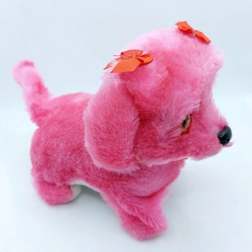Electronic Puppy Toy used, plush fuchsia walking dog