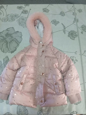 Baby jacket with fur used, 6-9 months