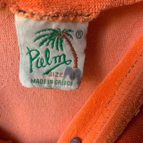 Orange terry beach dress Palm size Small like new
