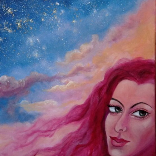Oil painting diptych on canvas 50x60 cm each new