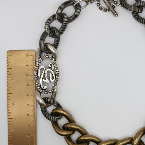 Guess statement necklace with chunky two-tone chain