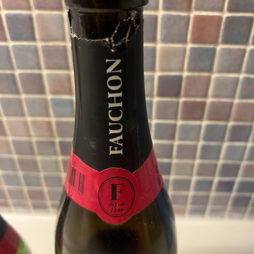 Fauchon Champagne bottles used, empty