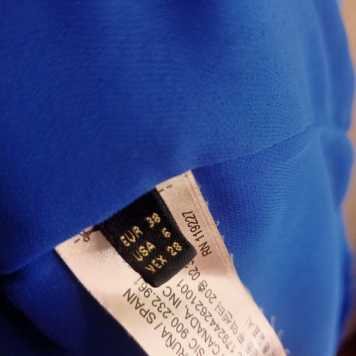 Massimo Dutti silk tunic, size 38, blue