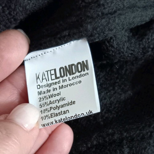Kate London cardigan like new, black with cable knit and rhinestones