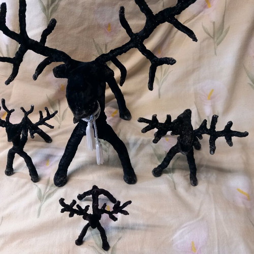 Christmas reindeer handmade used, set of 5 pieces