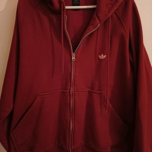 Adidas thick jacket xl like new, burgundy