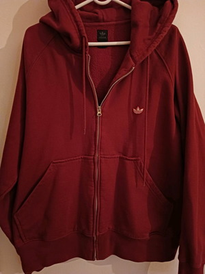 Adidas thick jacket xl like new, burgundy