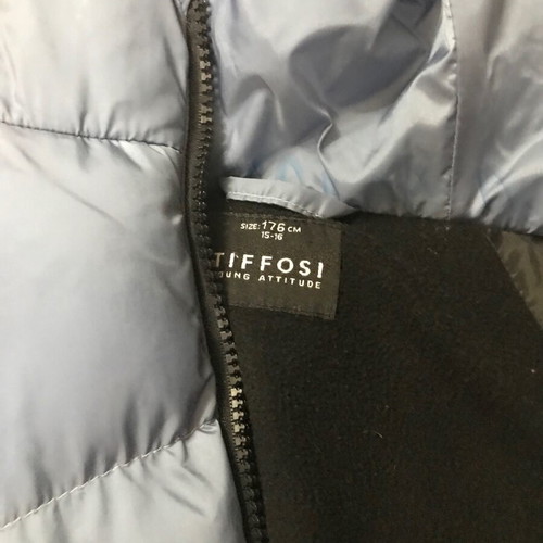 Tiffosi Kids Puffer Jacket with Hood 15-16 Years Used, Turquoise