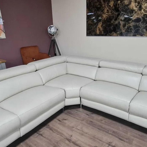 Torres corner sofa cream with electric relax mechanism and genuine leather