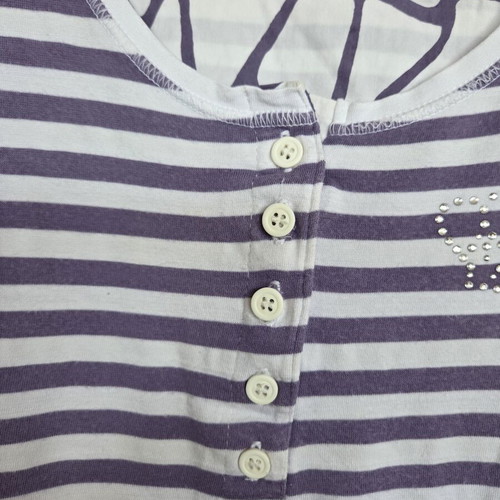 Women's blouse used, elastic, white and purple, one size