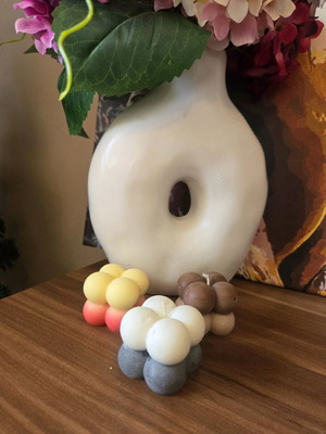 Small Bubble Candle custom made from soy wax