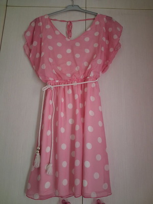 Alerte Pink Baby Polka Dot Dress like new, S/M