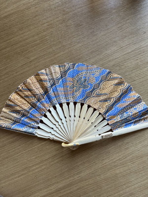 Handmade wooden hand fan like new from Symi island