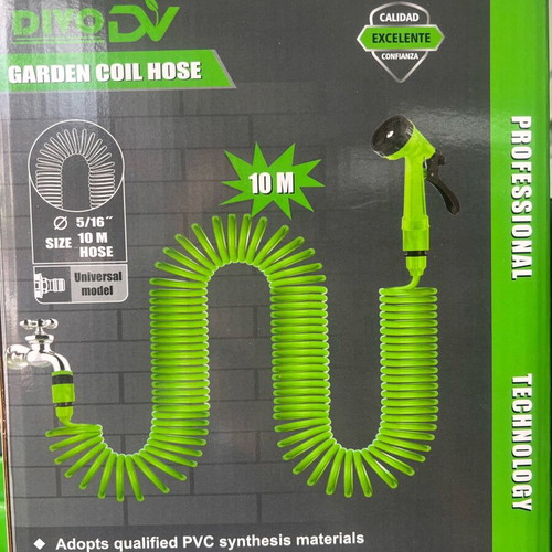 Garden coil hose set 10 meters with spray gun new