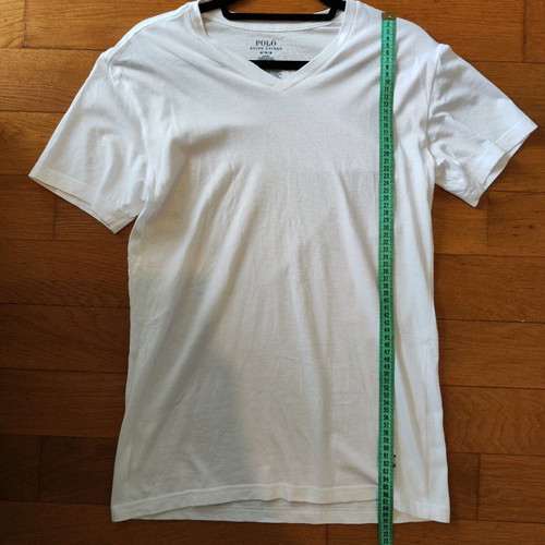 White T-shirt Polo Ralph Lauren V-Neck (Size M - Slim Fit)