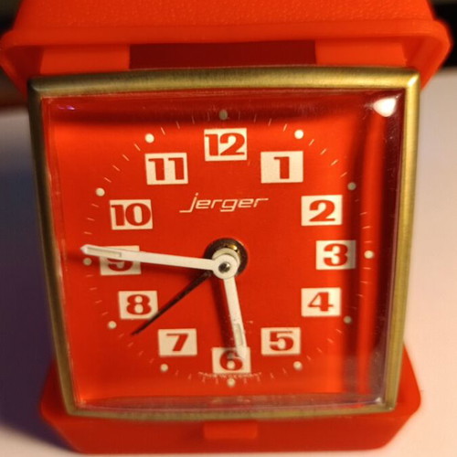 Jerger travel clock used with alarm