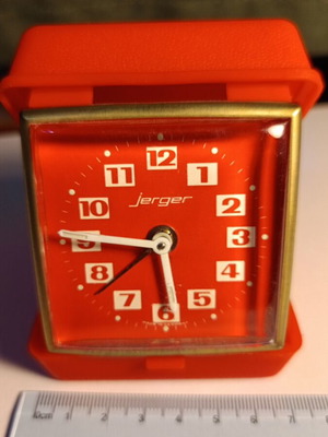 Jerger travel clock used with alarm
