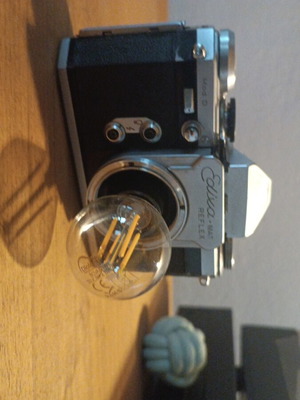 Edixa antique camera used, lamp