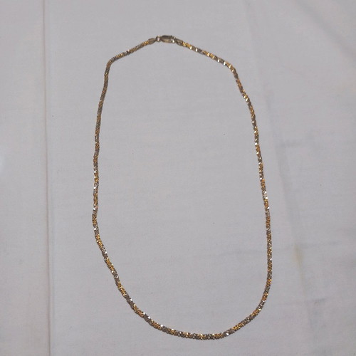 Two-tone silver necklace 50 cm new