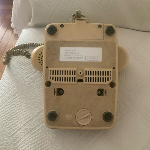 Vintage Siemens telephone device used, gray, wired