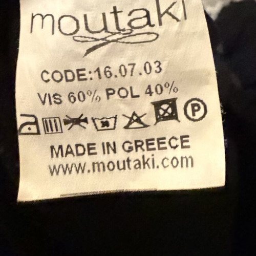 Moutaki black maxi dress like new with boho embroidery and halter neckline M/L