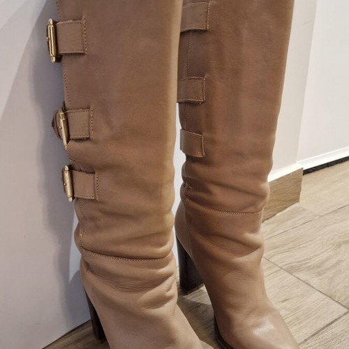Zara beige leather women's boots size 39