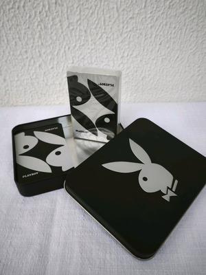 Vintage Playboy Playing Cards Set 1990s in Metal Case like new