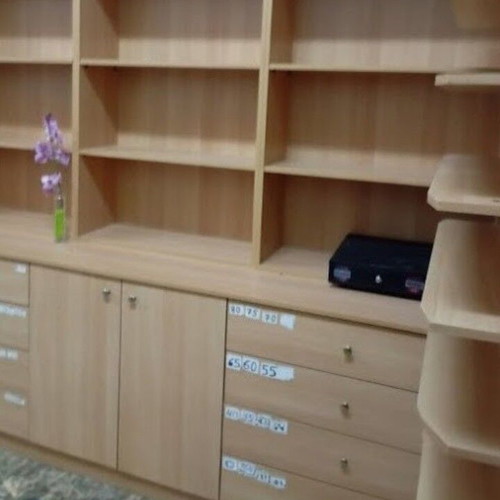 Melamine shelves like new with two drawer units and cabinet