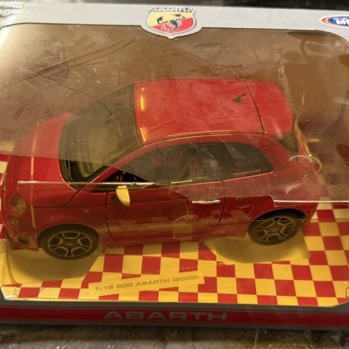 Burago Abarth collectible car like new with damaged packaging