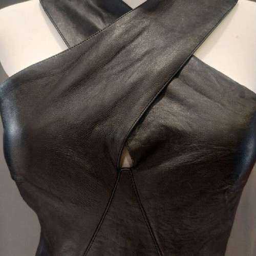 Gil Santucci evening dress like new, size M, black and grey leatherette