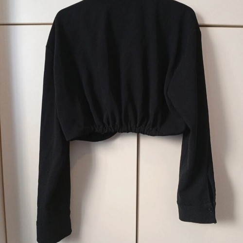 Zara crop μπλούζα XL μεταχειρισμένη, μαύρη σε καλή κατάσταση
