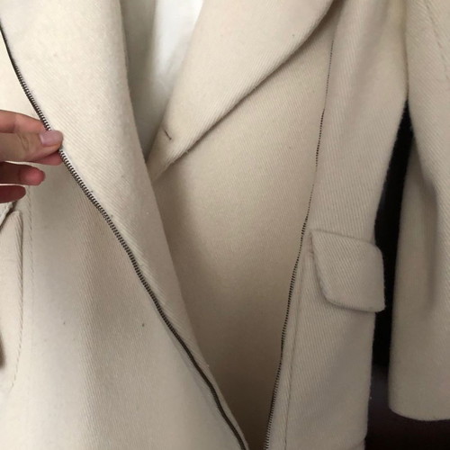 Polo Garage wool coat ivory used with pockets and zipper