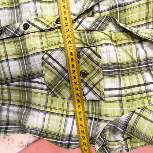 Cache Cache green checkered fitted shirt like new