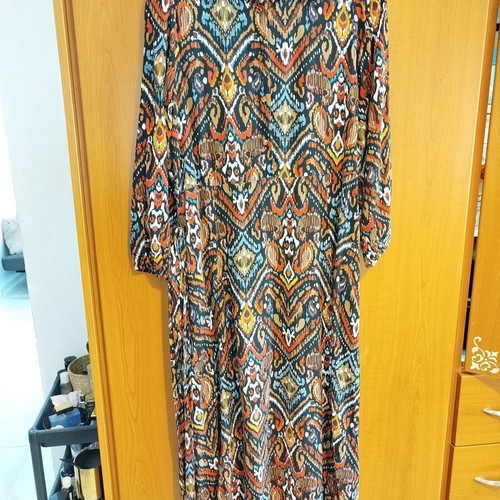 Piazza Italia long dress S size like new, with belt and pockets