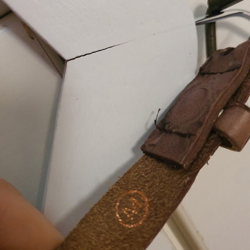 Leather belt Scotch & Soda crocodile pattern, almost like new, thin, brown, size 105