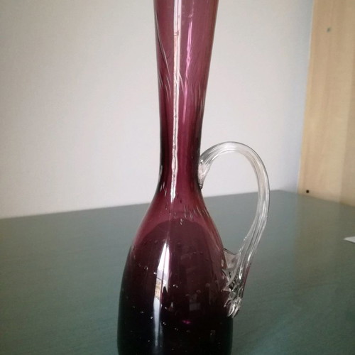 Vases used, two colored with gift purple vase with embossed design
