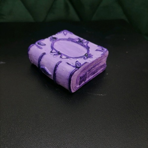 Handmade plaster sculpted book new in pink and purple colors