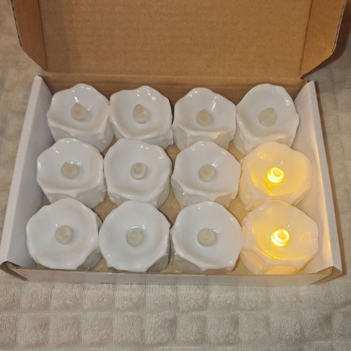 LED Tea Light Candles New Set of 12 with Batteries