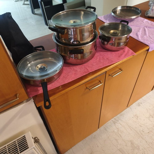 Empirestar stainless steel cookware set 22+26+28 cm pots and 25 cm pan with cheese grater gift