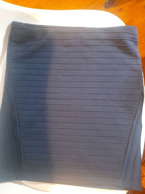Mini skirt new dark blue with stitched stripes, size S