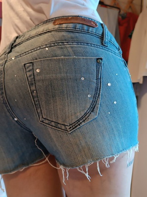 Bershka Denim Shorts like new, low waist, blue, size 38