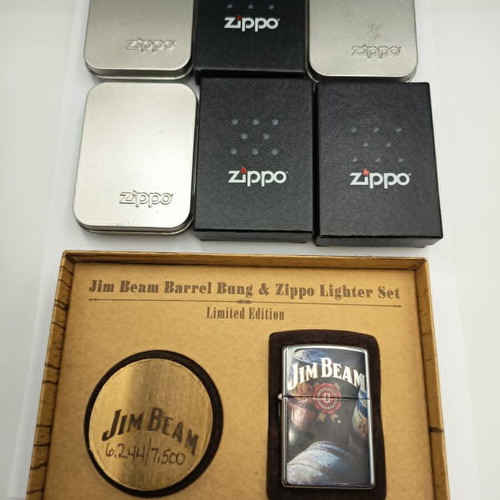 Zippo Jim Beam limited edition lighter set, 7 pieces