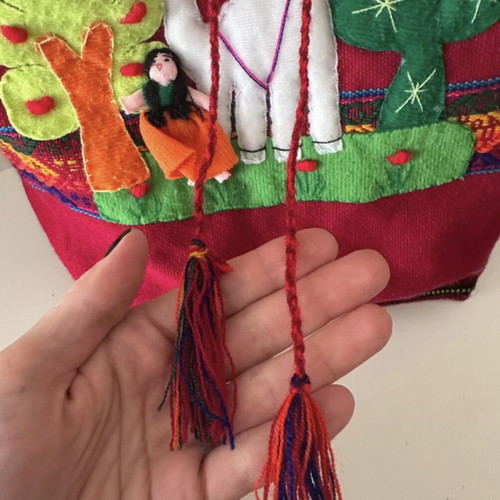 Backpack lama handmade new, red