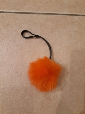 Bag accessory keychain new, black and orange, Bershka
