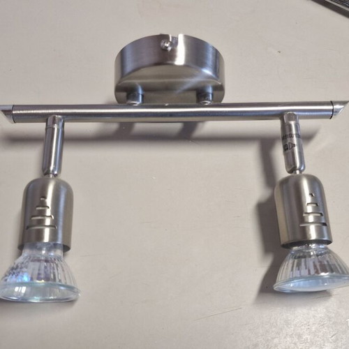 Two inox spotlights like new, ceiling or wall mount