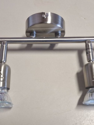 Two inox spotlights like new, ceiling or wall mount