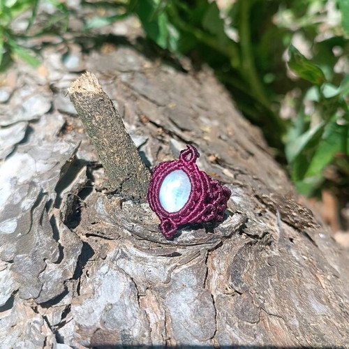 Macrame ring with moonstone new